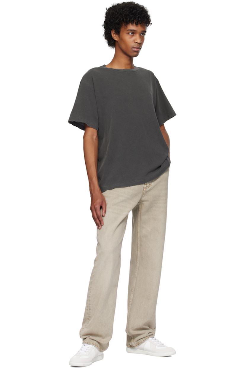 Boxy-fit cotton jersey T-shirt. 

· Distressing throughout
· Rib-knit crewneck

Supplier color: Vintage black