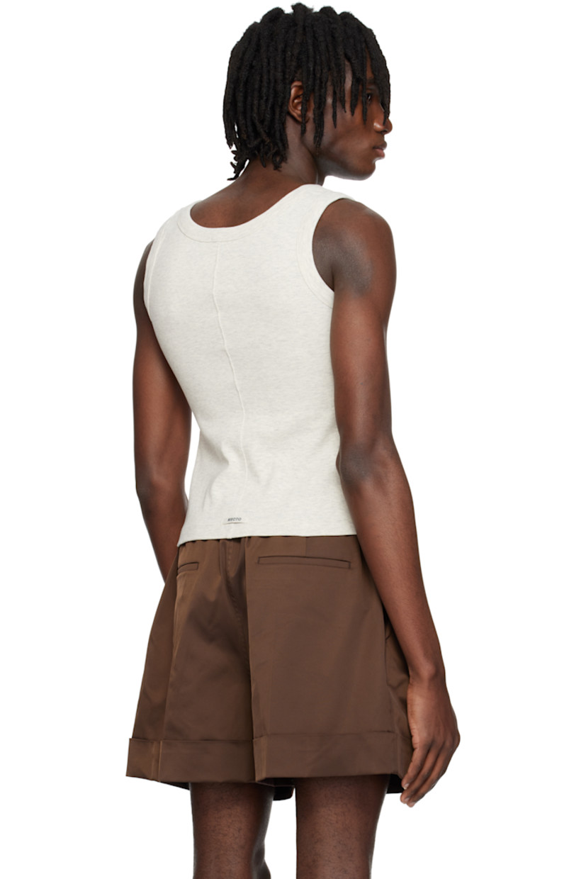Slim-fit stretch cotton jersey tank top.

· Rib-knit scoop neck and armscyes
· Central seam at back 
· Logo flag at back hem

Supplier color: Light grey