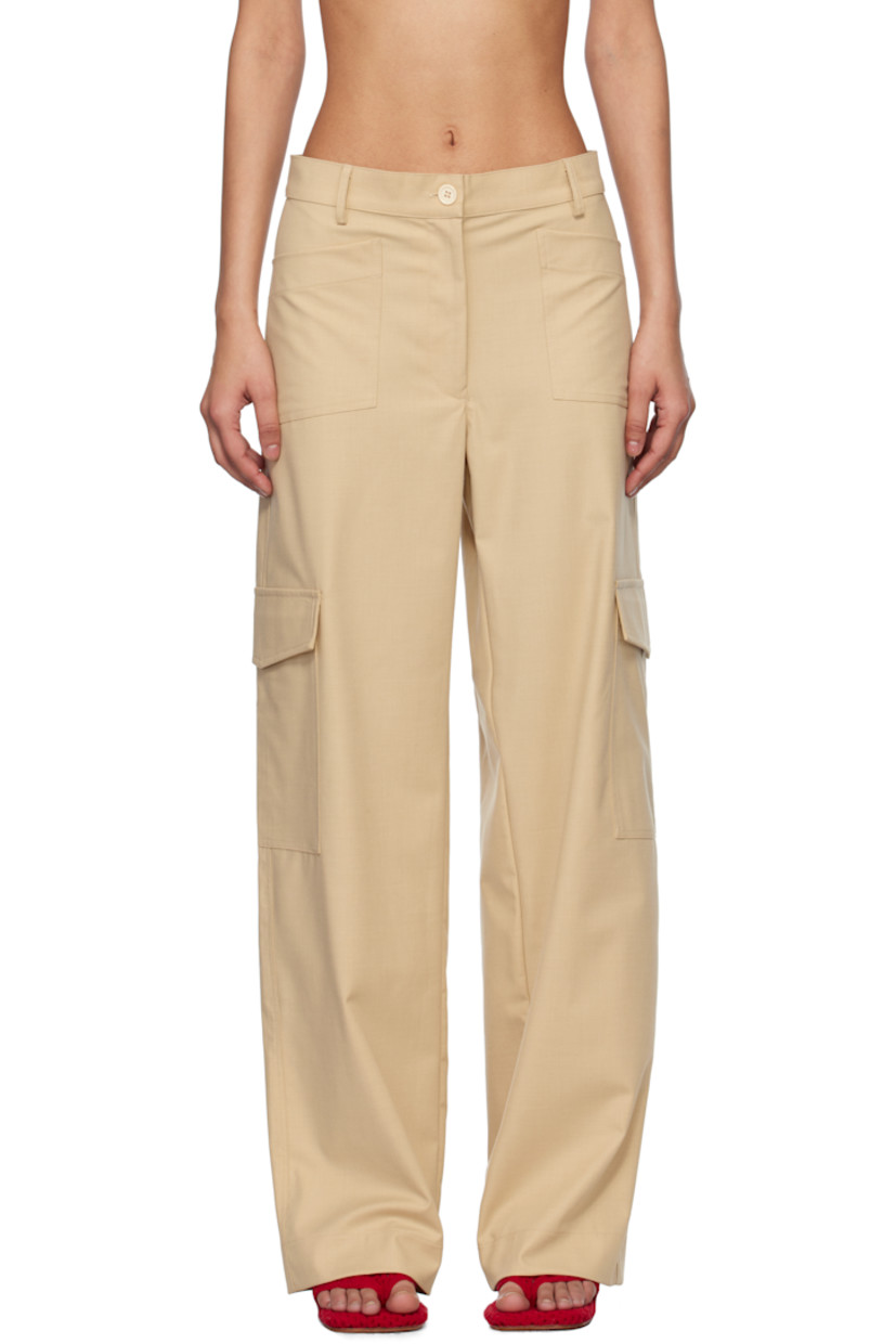 Stretch polyester- and viscose-blend twill trousers.

· Belt loops
· Two-pocket styling
· Zip fly
· Cargo pockets

Supplier color: Beige