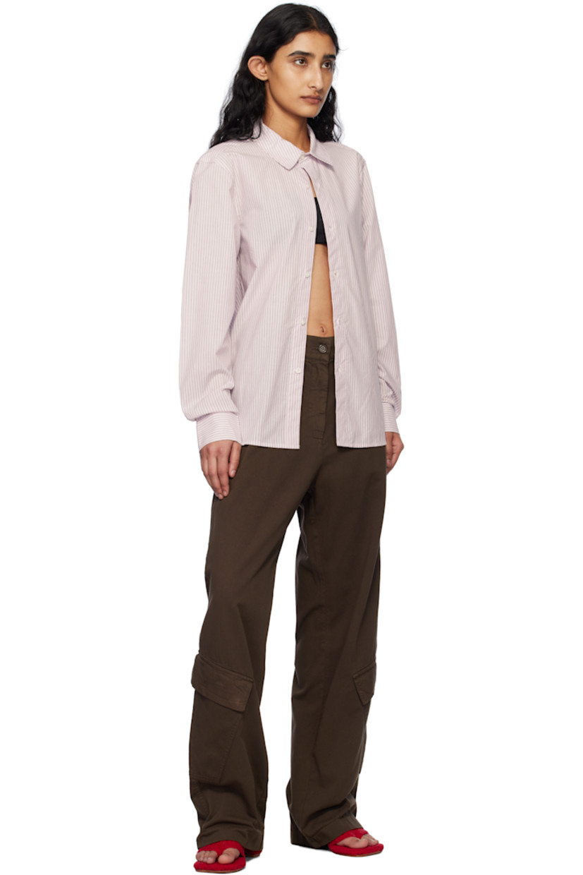 Cotton poplin shirt. Striped throughout. 

· Spread collar
· Button closure
· Shirttail hem
· Single-button barrel cuffs
· Twin pleats at yoke

Supplier color: Pink