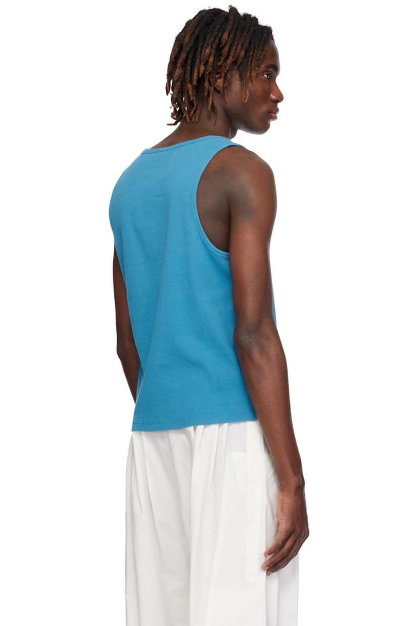 Organic cotton ribbed jersey tank top. Scoop neck. 

Supplier color: Blue