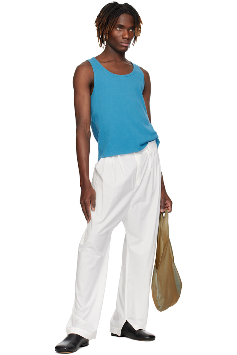 Organic cotton ribbed jersey tank top. Scoop neck. 

Supplier color: Blue