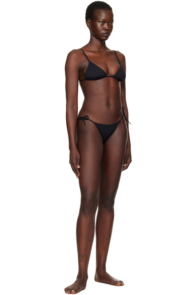 Stretch nylon jersey bikini top.

· Self-tie halter strap
· Self-tie fastening at back
· Unlined

Supplier color: Noir
