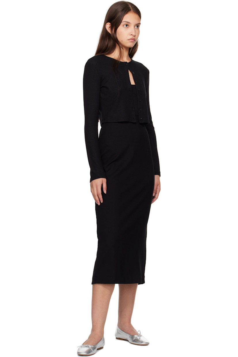 Brushed stretch polyester- and rayon-blend jersey cardigan.

· Crewneck
· Button closure
· Cropped hem

Supplier color: Black