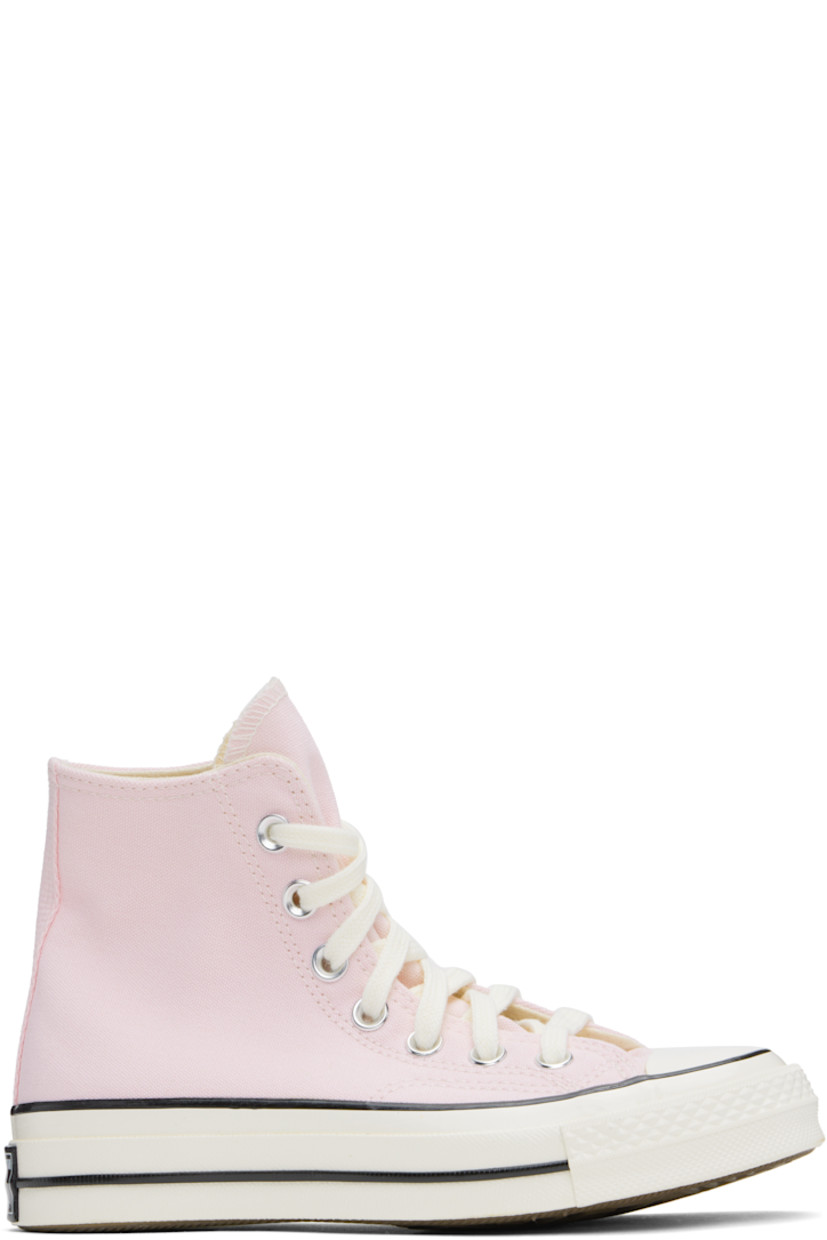 High-top canvas sneakers in pink.

· Rubber cap toe
· Lace-up closure
· Logo patch and eyelets at inner side
· Cushioned OrthoLite® footbed
· Canvas lining
· Rubberized logo patch at heel
· Treaded rubber sole
· Contrast stitching in white

Supplier color: Pink frosting/Egret/Black