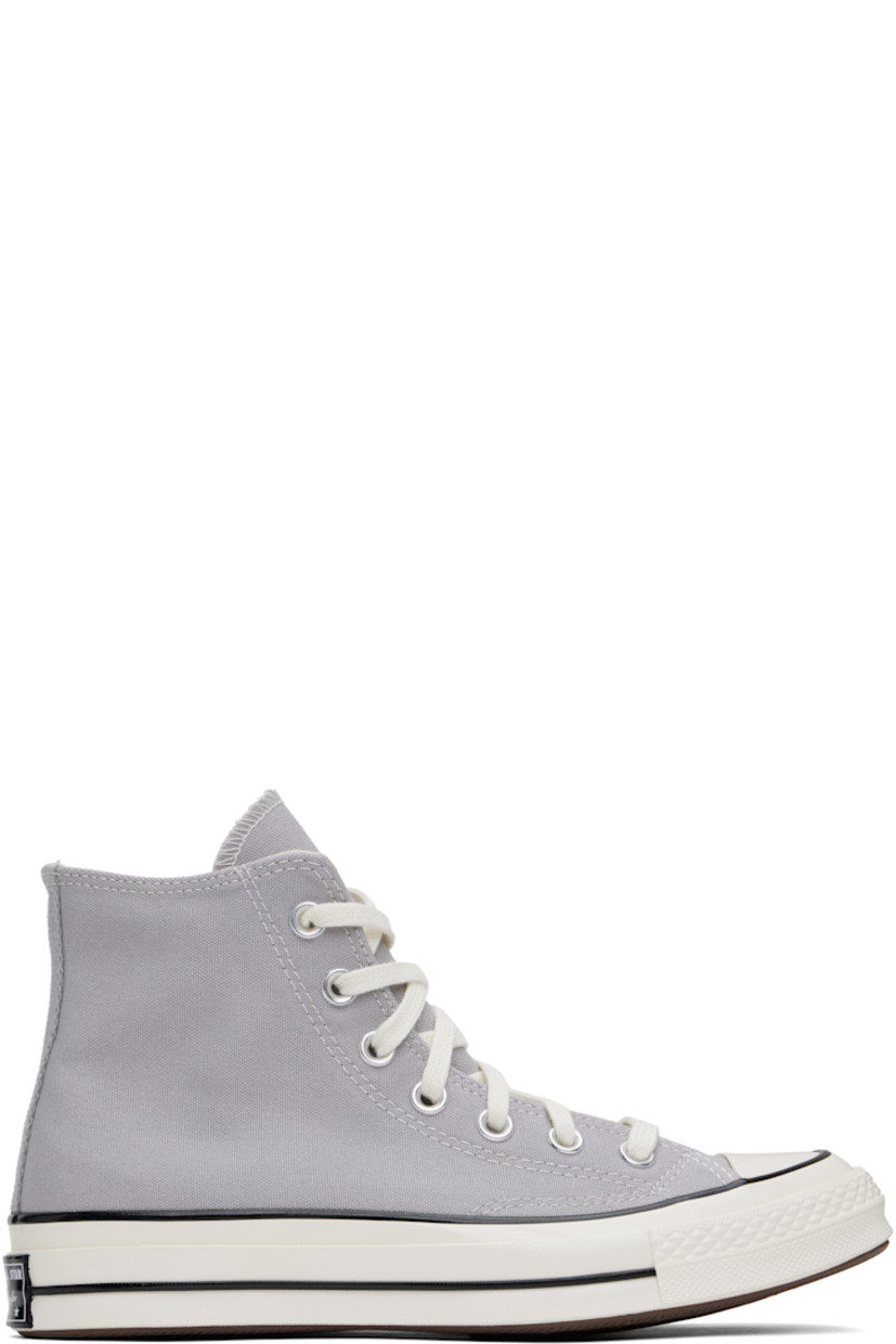 High-top canvas sneakers in gray.

· Rubber cap toe
· Lace-up closure
· Logo patch and eyelets at inner side
· Cushioned OrthoLite® footbed
· Canvas lining
· Rubber logo patch at midsole
· Treaded rubber sole
· Contrast stitching in off-white

Supplier color: Grey area/Egret/Black