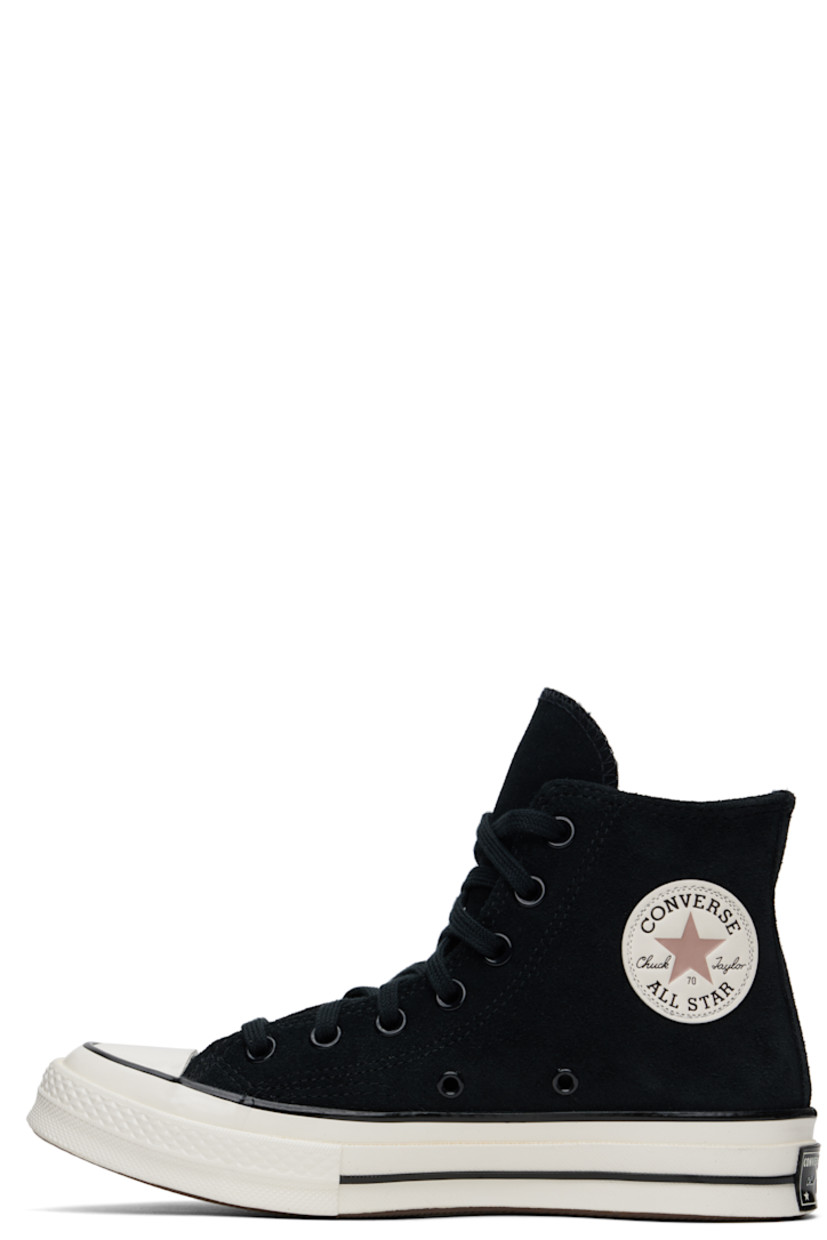 High-top suede sneakers in black.

· Rubber cap toe
· Lace-up closure
· Logo patch and eyelets at inner side
· Canvas lining
· Rubber logo patch at heel
· Stripe at textured rubber midsole
· Treaded rubber sole

Supplier color: Black/Bite the dust/Egret