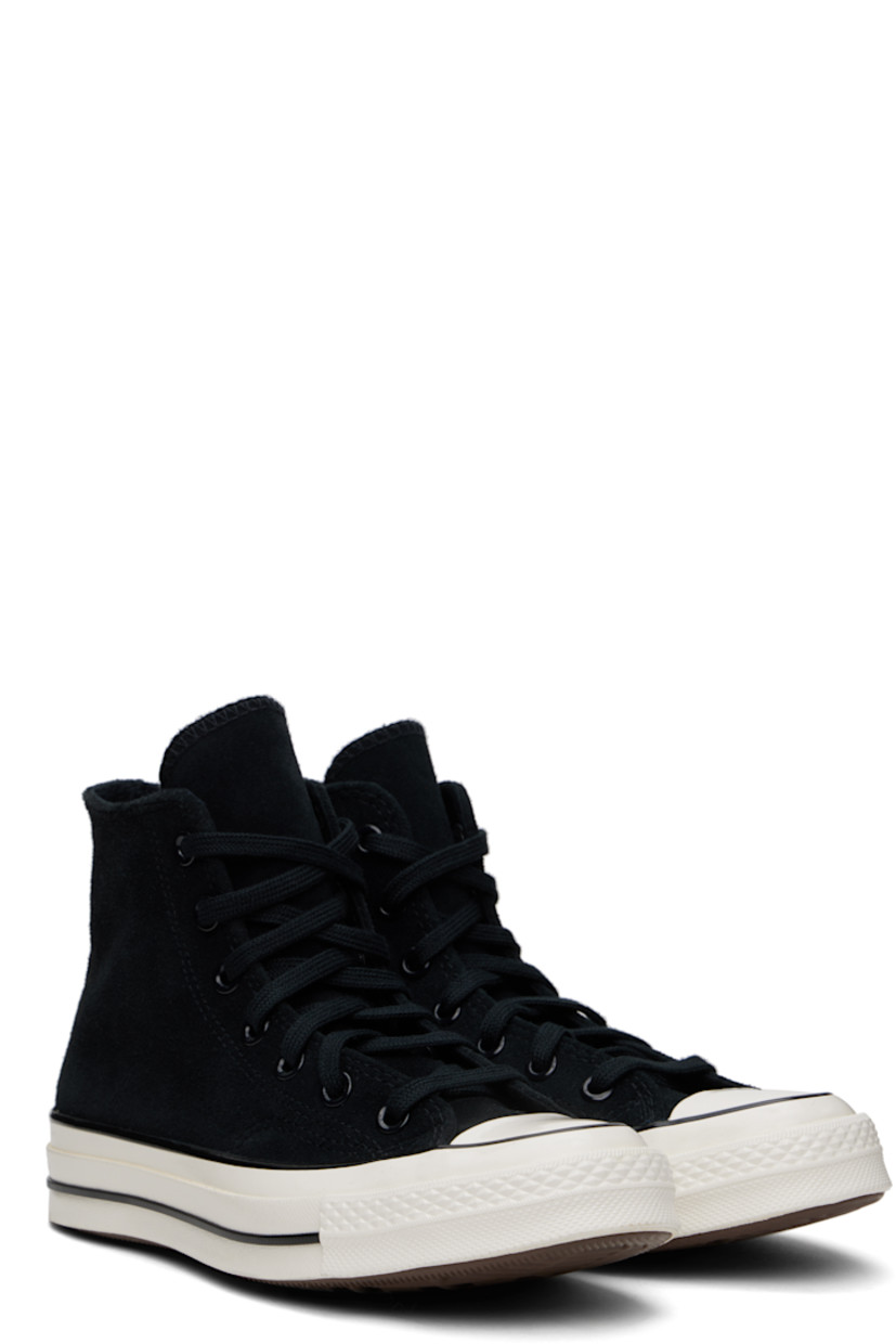 High-top suede sneakers in black.

· Rubber cap toe
· Lace-up closure
· Logo patch and eyelets at inner side
· Canvas lining
· Rubber logo patch at heel
· Stripe at textured rubber midsole
· Treaded rubber sole

Supplier color: Black/Bite the dust/Egret