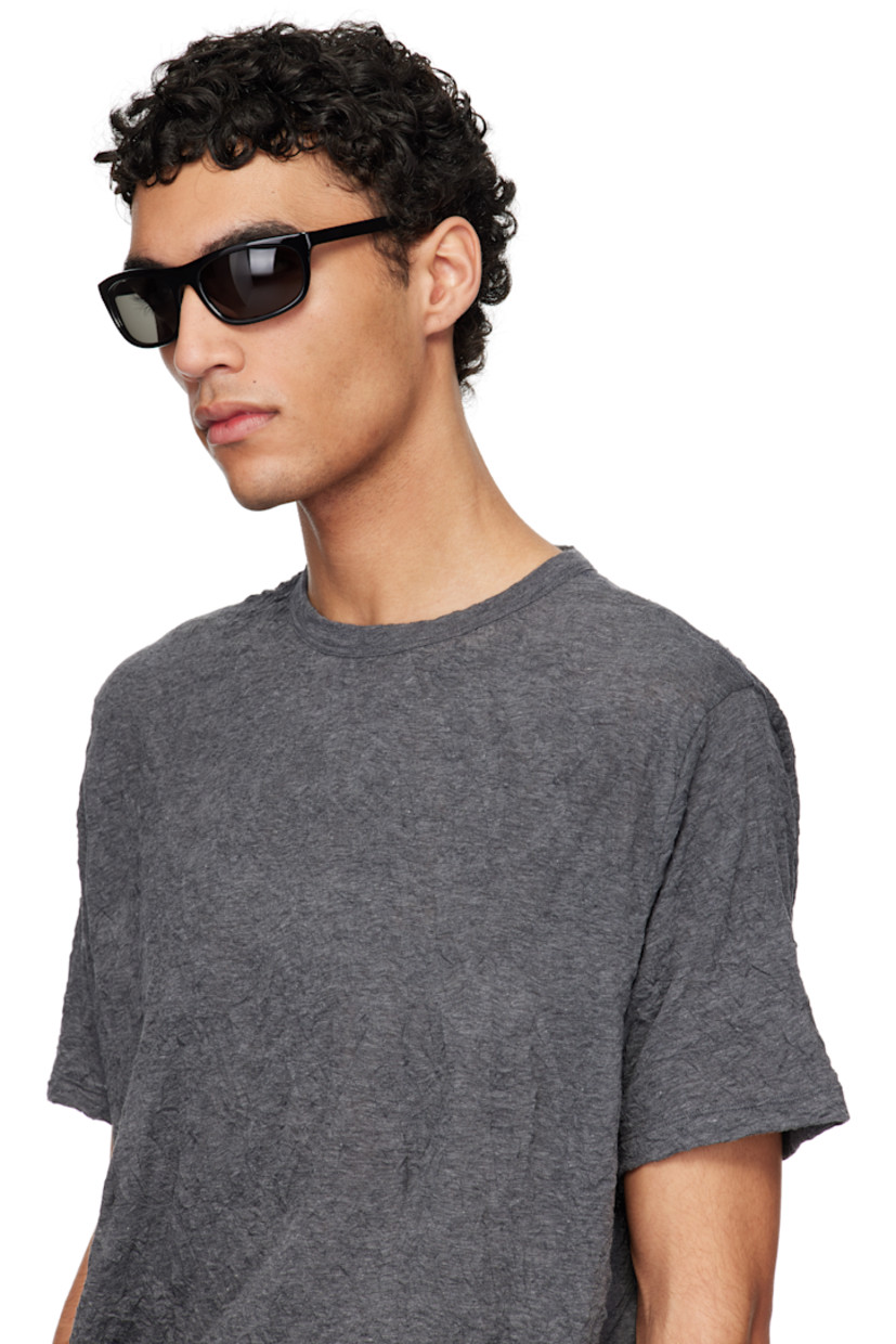 Handcrafted rectangular Mazzucchelli acetate-frame sunglasses in black. 

· Gray anti-scratch Carl Zeiss lenses, Category 3
· Integrated nose pads
· Includes case
· Size: 25.07

Supplier color: Infinite black