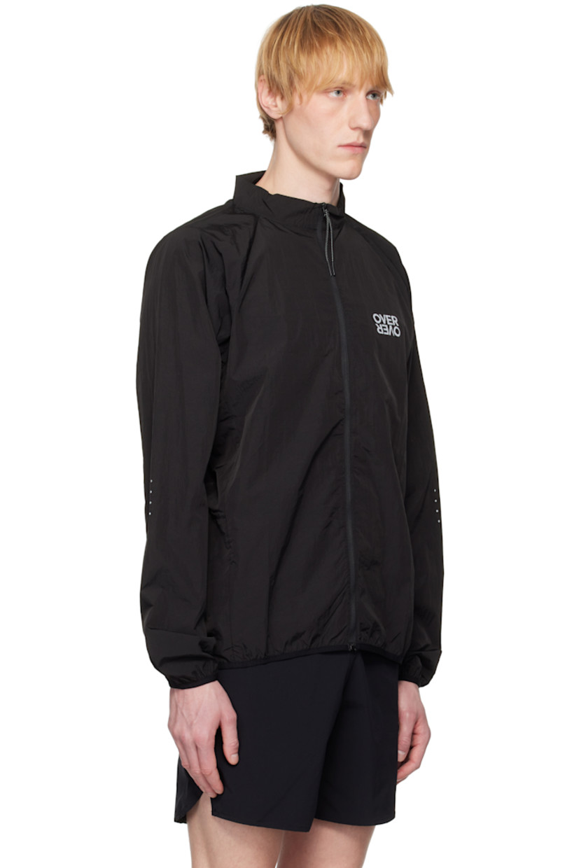 Water-repellent nylon taffeta jacket.

· Stand collar
· Zip closure
· Reflective logo printed at chest 
· Elasticized trim at hem and cuffs
· Mesh patch pocket at side seam
· Zip seam pocket 
· Raglan sleeves
· Reflective graphic printed at sleeves
· Perforated detailing at back
· Unlined

Supplier color: 3M black rain