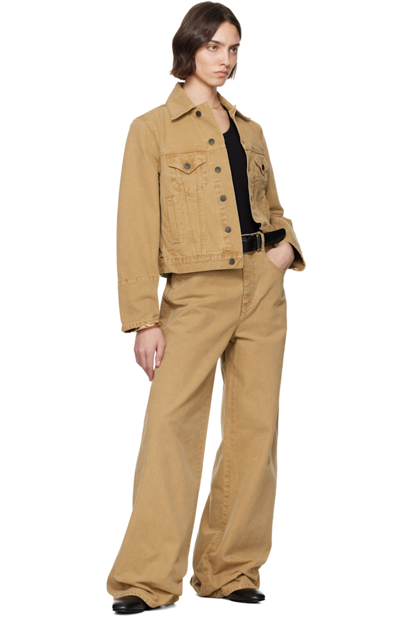 Wide-leg cotton canvas trousers. Fading throughout.

· Belt loops
· Five-pocket styling
· Zip fly
· Logo patch at back waistband

Supplier color: Retro dye