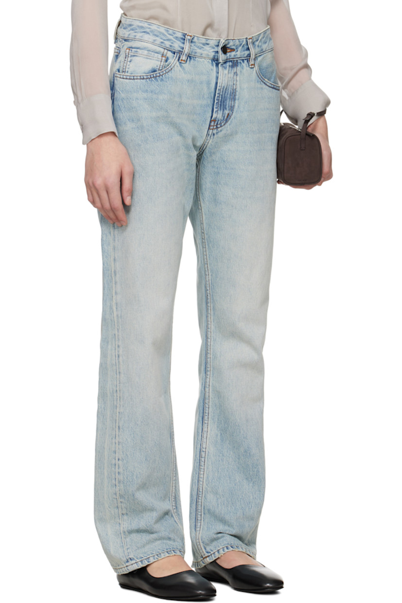 Straight-leg non-stretch denim jeans. Fading and whiskering throughout.

· Low-rise
· Belt loops
· Five-pocket styling
· Zip fly
· Logo patch at back waistband
· Contrast stitching in tan

Supplier color: Acide fadeout