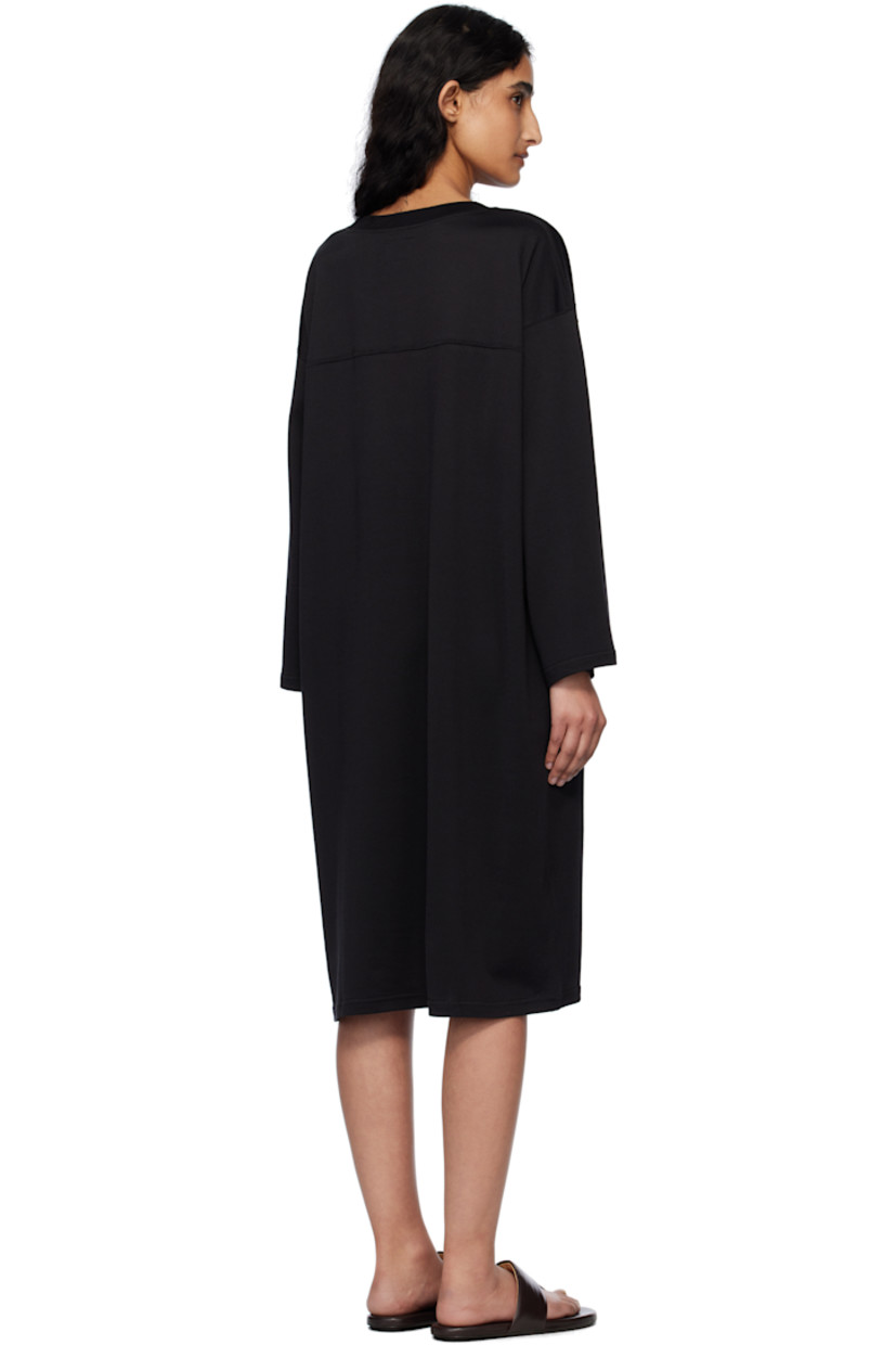Cotton- and rayon-blend jersey midi dress. 

· Rib-knit crewneck
· Logo graphic printed at chest
· Dropped shoulders

Supplier color: Black