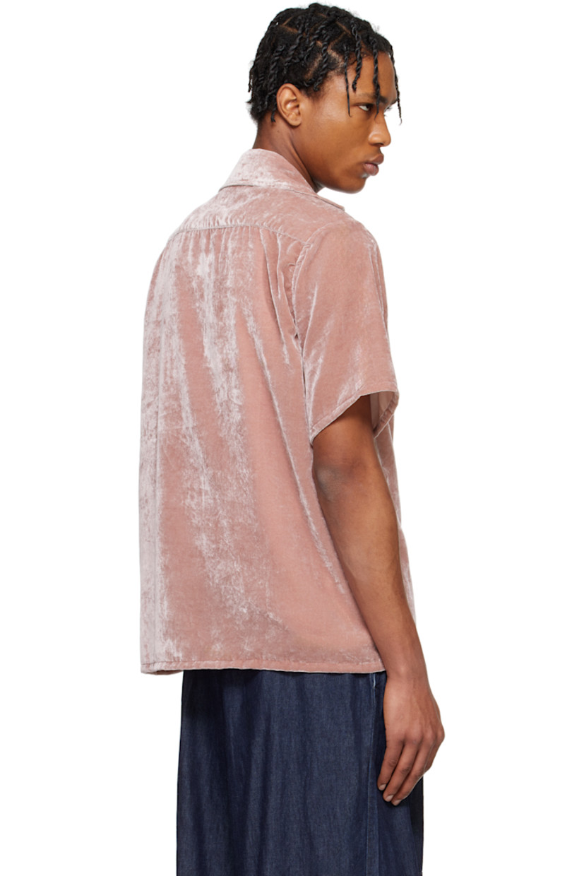 Rayon- and polyester-blend velvet shirt. 

· Open spread collar
· Button closure
· Patch pocket

Supplier color: Pink