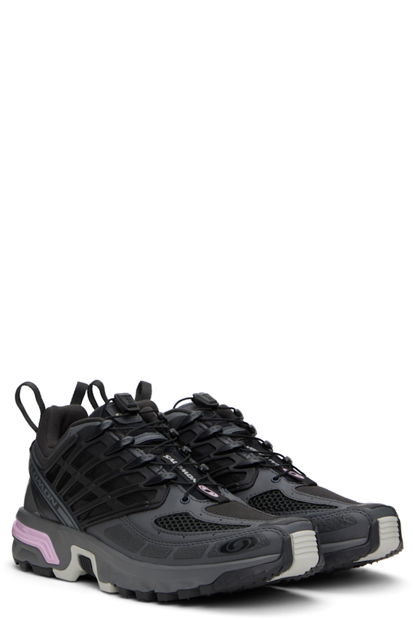 Low-top breathable SensiFit™ Kurim mesh and faux-leather sneakers in gray.

· Rubberized trim and printed logos throughout
· Quicklace™ closure
· Logo patch at vamp and padded tongue
· Padded collar
· Transparent mesh panel at sides
· Logo-bonded pull-loops at heel tab
· Mesh lining
· Cushioned OrthoLite® footbed
· Agile Chassis™ System at foam rubber midsole
· Treaded All Terrain Contagrip® rubber sole

Supplier color: Asphalt/Phantom/Castlerock