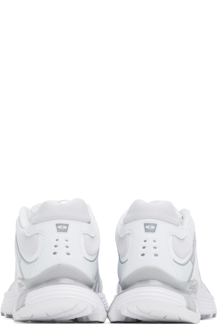 Low-top mesh and faux-nubuck sneakers in white.

· Reflective trim throughout
· Logo embossed at toe
· Quicklace™ closure
· Logo patch at padded tongue
· Padded collar
· Sensifit™ panel at sides
· Logo printed at outer side and heel tab
· Molded OrthoLite® insole
· Mesh lining
· Foam rubber EnergyCell midsole 
· Agile Chassis™ System at midsole
· Treaded Mud Contagrip® rubber sole

Supplier color: White/Lunar rock/Ftw silver