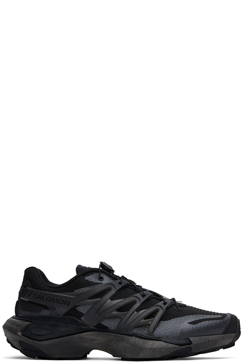 Low-top anti-debris 3D mesh and grained faux-leather sneakers in black.

· Bonded trim and printed graphic pattern throughout
· Quicklace™ closure
· Logo patch at vamp
· Logo-embossed pull-tab at padded tongue
· Padded collar
· Logo-embossed rubber SensiFit™ panel at sides
· Molded OrthoLite® footbed
· EndoFit™ mesh lining
· infiniFOAM foam rubber midsole
· Advanced Chassis™ system at midsole
· Treaded All Terrain Contagrip® rubber sole

Supplier color: Black/Black/Phantom