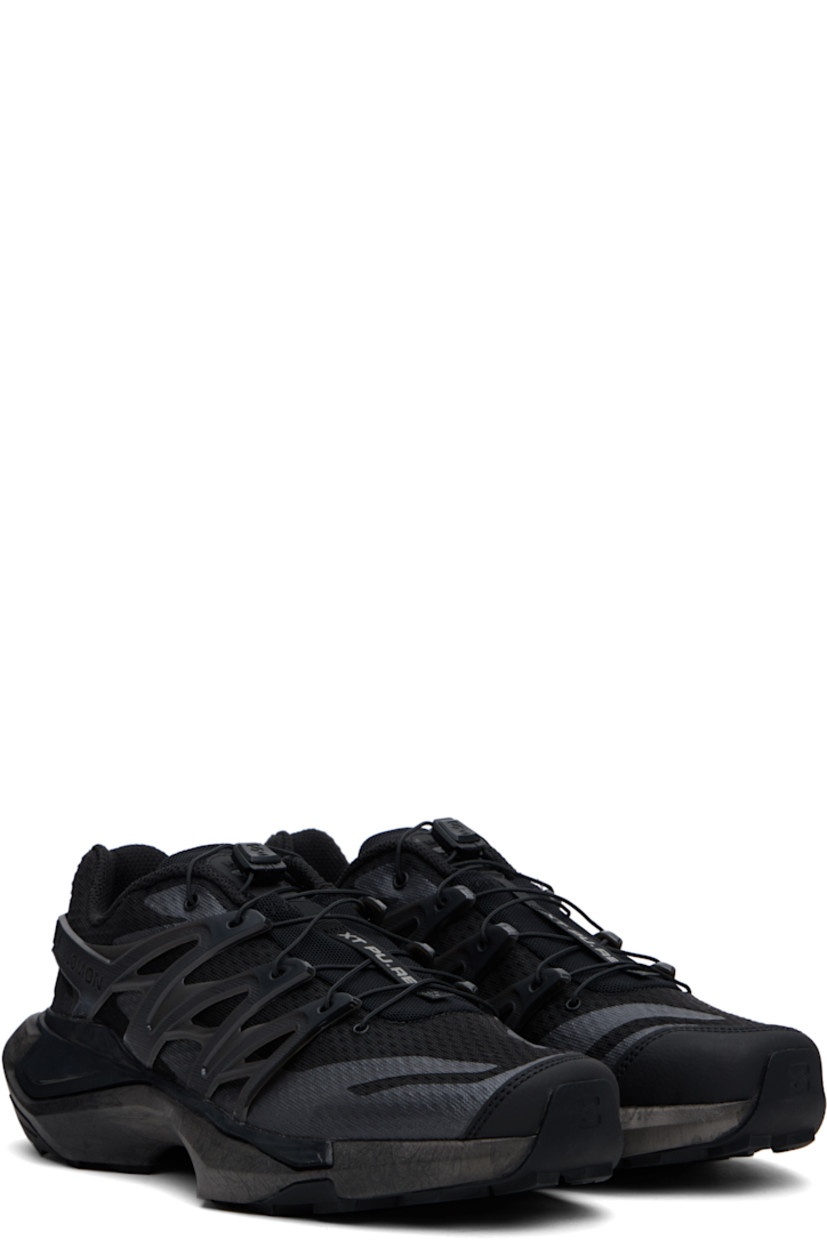 Low-top anti-debris 3D mesh and grained faux-leather sneakers in black.

· Bonded trim and printed graphic pattern throughout
· Quicklace™ closure
· Logo patch at vamp
· Logo-embossed pull-tab at padded tongue
· Padded collar
· Logo-embossed rubber SensiFit™ panel at sides
· Molded OrthoLite® footbed
· EndoFit™ mesh lining
· infiniFOAM foam rubber midsole
· Advanced Chassis™ system at midsole
· Treaded All Terrain Contagrip® rubber sole

Supplier color: Black/Black/Phantom