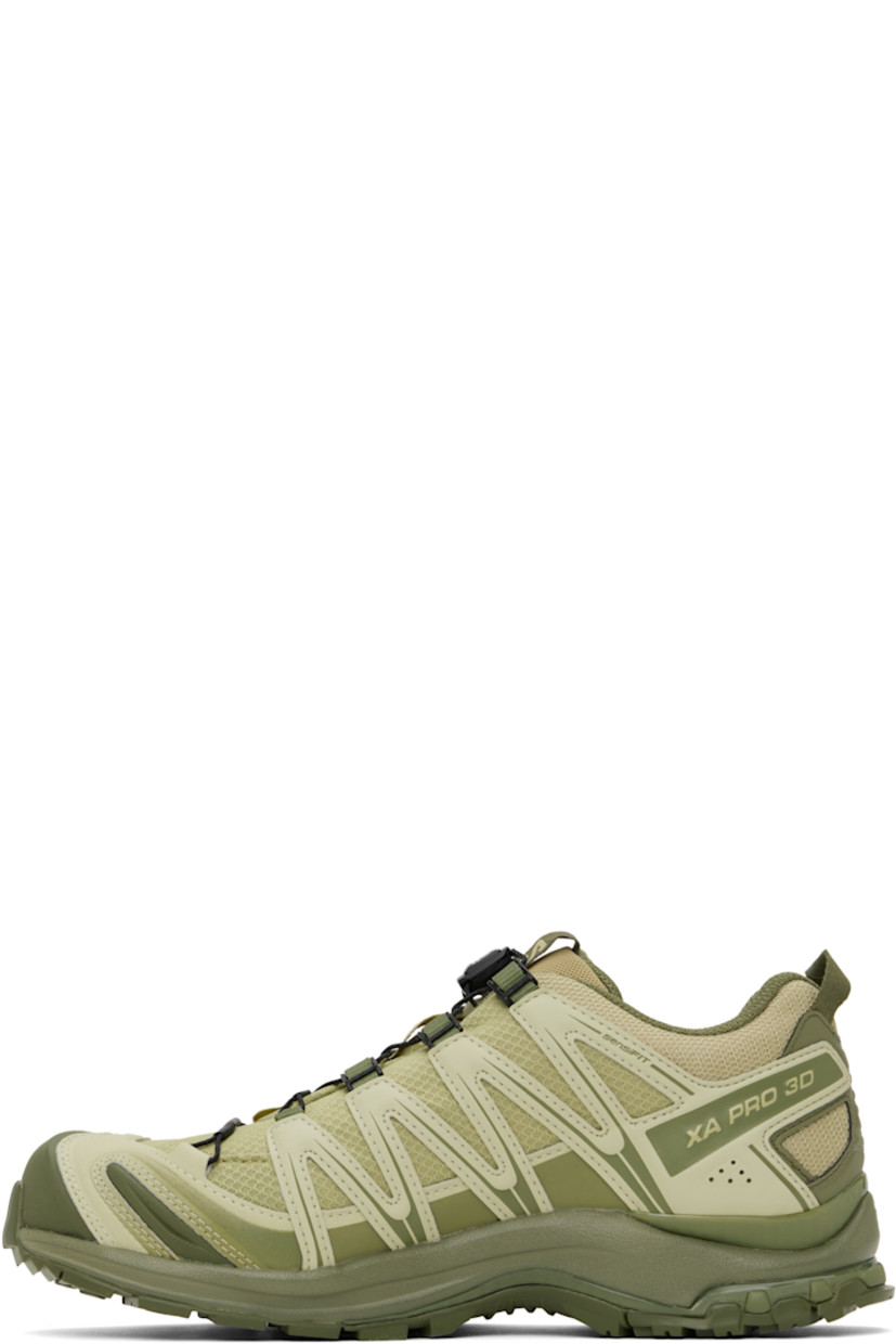 Low-top mesh and buffed faux-leather sneakers in green.

· Certified OEKO-Tex® Standard and Bluesign® 
· GORE-TEX™ ePE waterproof membrane, PFC-free
· Quicklace™ closure
· Logo-woven pull-loop at tongue
· Logo patch at padded tongue
· Padded collar
· Reflective trim and logo flag at outer side
· Logo and text embossed at sides and heel
· Pull-loop at heel tab
· Molded OrthoLite® footbed
· 3D Advanced Chassis™ foam rubber midsole
· Treaded All Terrain Contagrip® rubber outsole

Supplier color: Gray green/Alfalfa/Deep lichen green