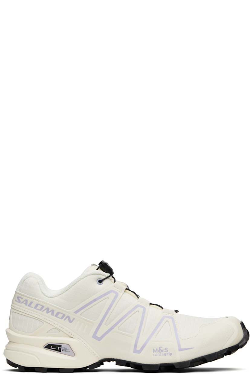Low-top lightweight ripstop and buffed faux-leather sneakers in off-white.

· Quicklace™ closure
· Logo-embroidered pull-loop at padded tongue
· Padded collar
· sensiFIT™ panel at sides
· Text printed at sides
· Logo embossed at outer side
· Molded OrthoLite® insole
· Mesh lining
· Foam rubber midsole
· Treaded Mud Contagrip® rubber sole

Supplier color: Vanilla ice/Cosmic sky/Black