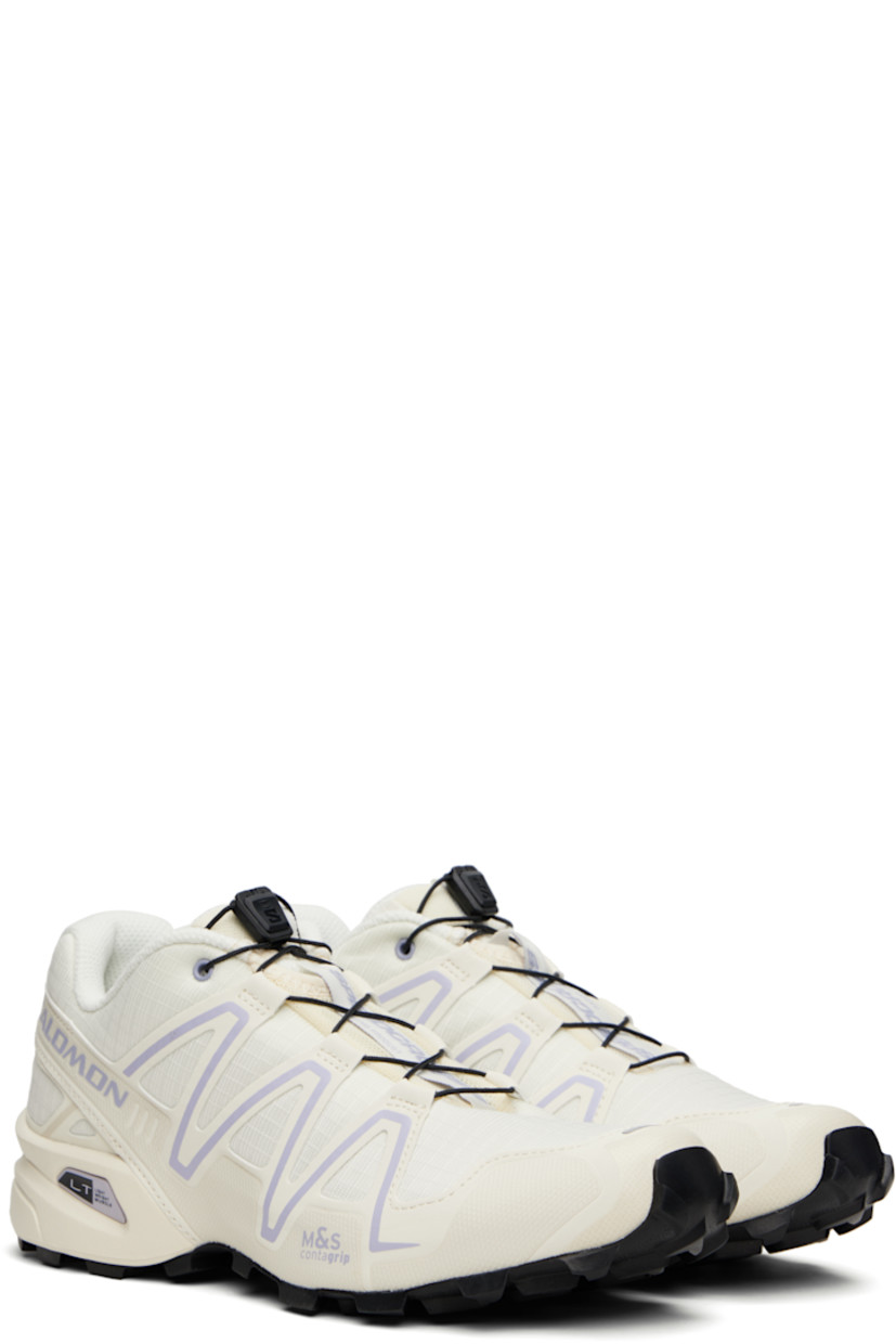 Low-top lightweight ripstop and buffed faux-leather sneakers in off-white.

· Quicklace™ closure
· Logo-embroidered pull-loop at padded tongue
· Padded collar
· sensiFIT™ panel at sides
· Text printed at sides
· Logo embossed at outer side
· Molded OrthoLite® insole
· Mesh lining
· Foam rubber midsole
· Treaded Mud Contagrip® rubber sole

Supplier color: Vanilla ice/Cosmic sky/Black