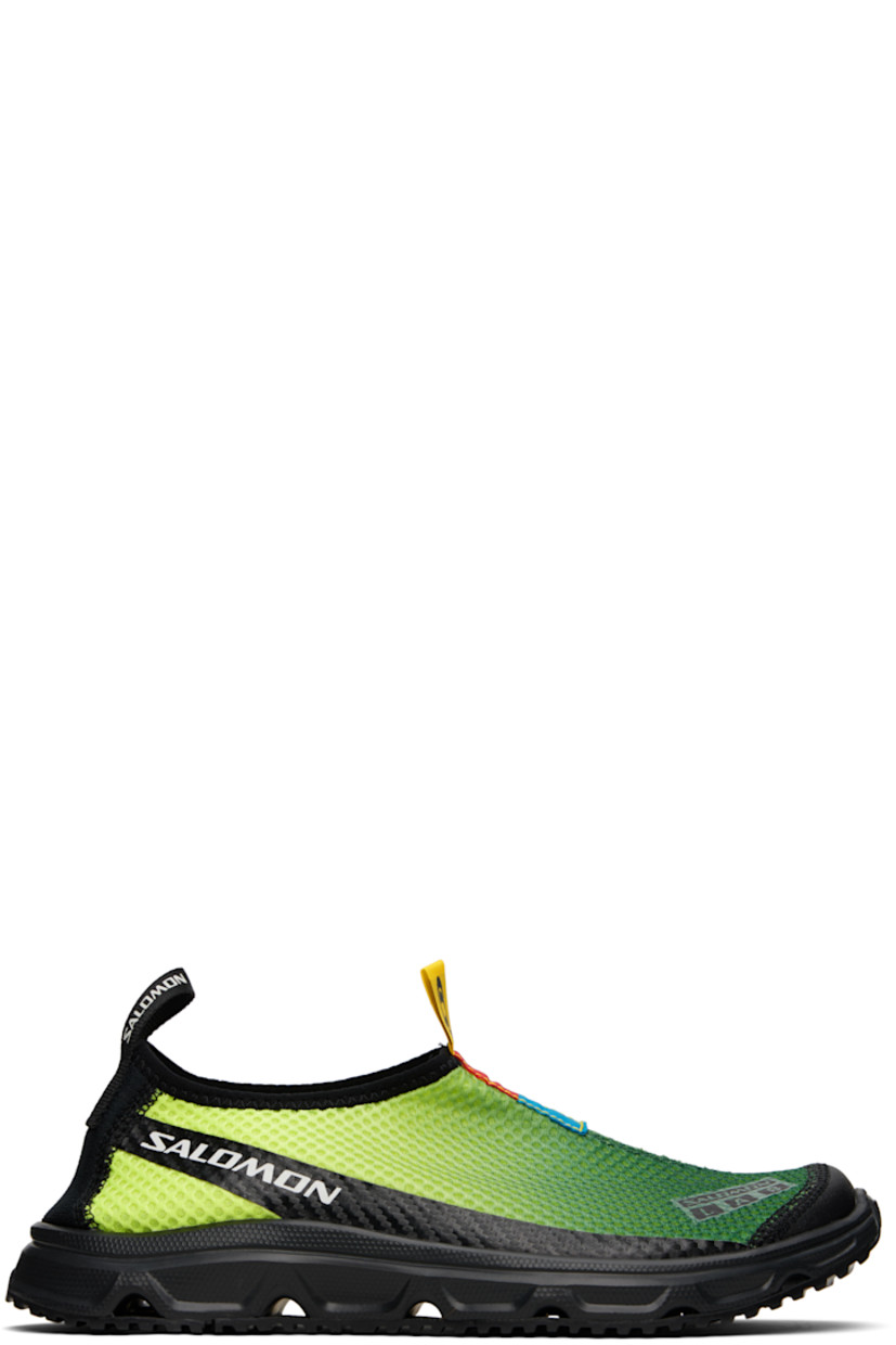 Low-top lightweight mesh slip-on sneakers in green-to-yellow gradient.

· Reflective logo bonded at toe
· Logo-embroidered pull-loop at vamp
· Elasticized collar
· Bonded trim at sides
· Logo printed at outer side
· Logo-bonded pull-loop at heel
· Treaded All Terrain Contagrip® rubber sole

Supplier color: Eden/Sharp green/Black