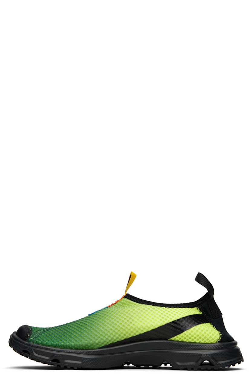 Low-top lightweight mesh slip-on sneakers in green-to-yellow gradient.

· Reflective logo bonded at toe
· Logo-embroidered pull-loop at vamp
· Elasticized collar
· Bonded trim at sides
· Logo printed at outer side
· Logo-bonded pull-loop at heel
· Treaded All Terrain Contagrip® rubber sole

Supplier color: Eden/Sharp green/Black