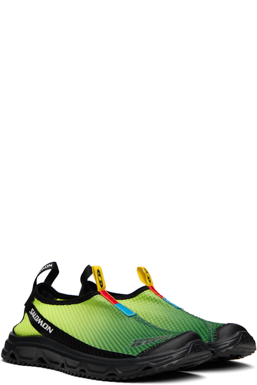 Low-top lightweight mesh slip-on sneakers in green-to-yellow gradient.

· Reflective logo bonded at toe
· Logo-embroidered pull-loop at vamp
· Elasticized collar
· Bonded trim at sides
· Logo printed at outer side
· Logo-bonded pull-loop at heel
· Treaded All Terrain Contagrip® rubber sole

Supplier color: Eden/Sharp green/Black