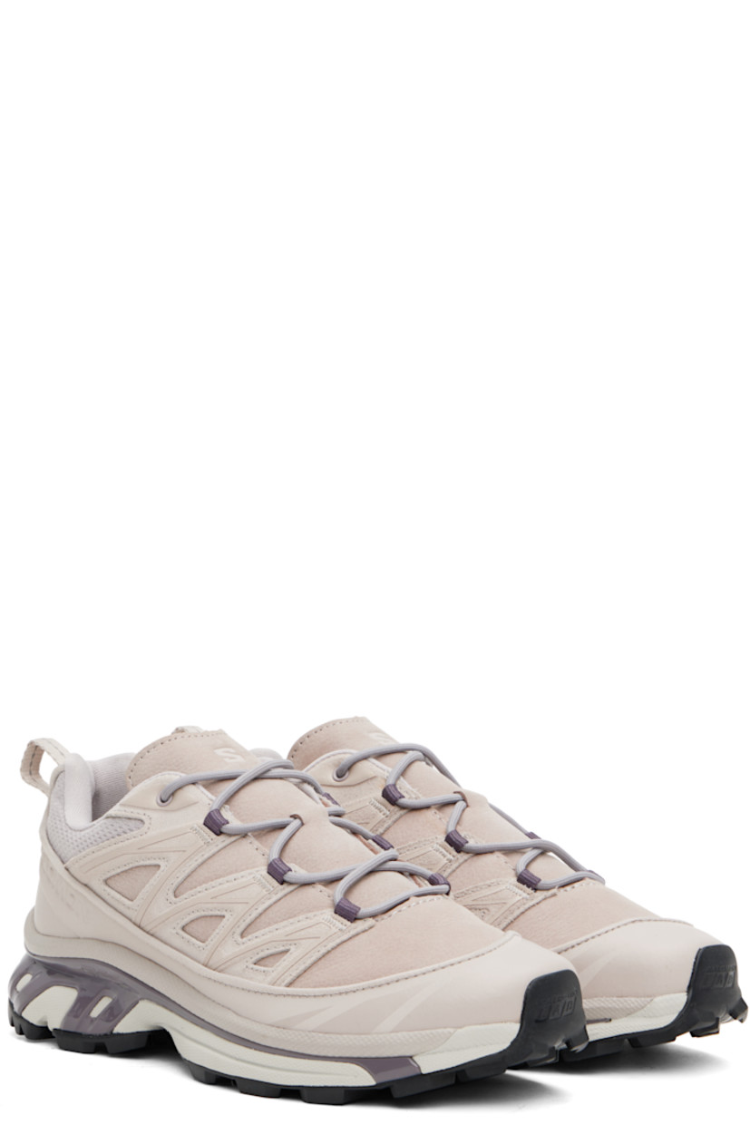 Low-top nubuck, suede, and mesh sneakers in taupe.

· Reflective bonded trim throughout
· Buffed leather cap toe
· Lace-up closure
· Logo embossed at padded tongue
· Padded collar
· SensiFit™ panel at sides
· Text printed at inner side
· Logo embossed at outer side
· Pull-loop at heel tab
· Molded OrthoLite® footbed
· Mesh lining
· Agile Chassis™ System at rubber EnergyCell midsole
· Treaded Mud Contagrip® rubber sole

Supplier color: Ashes of roses/Excalibur