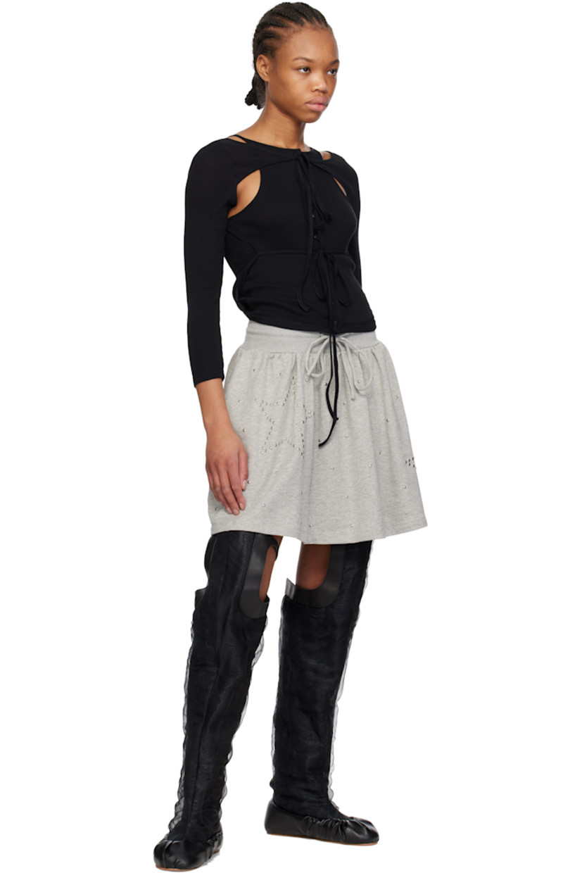Over-the-knee buffed nappa leather and woven silk-blend boots in black.

· Mesh overlay throughout
· Pin-buckle strap at back knee
· Concealed zip closure at heel collar
· Leather sole

Supplier color: Black