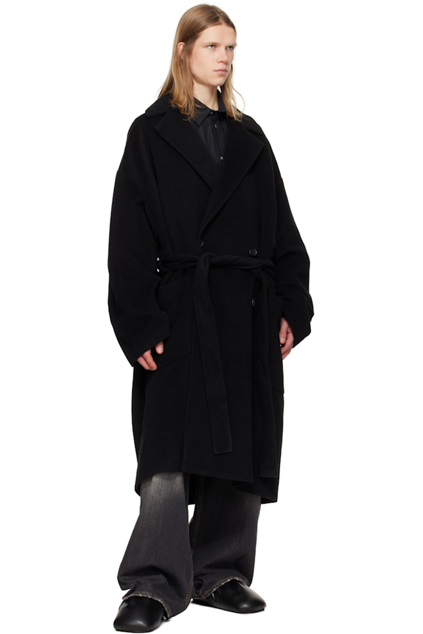Buffed faux-leather slip-on loafers in black. 

· Square toe
· Gathering at collar
· Pull-loop at heel collar
· Logo embossed at padded footbed
· Grained faux-leather lining
· Rubber sole

Supplier color: Black