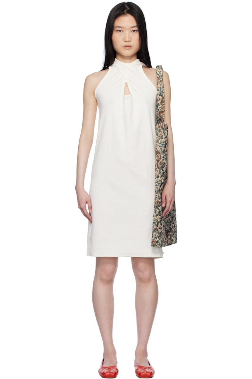 Cotton ribbed jersey midi dress. Twin shoulder straps for alternate styling.

· Modified crewneck
· Keyhole cutout
· Logo hardware at side hem

Supplier color: White