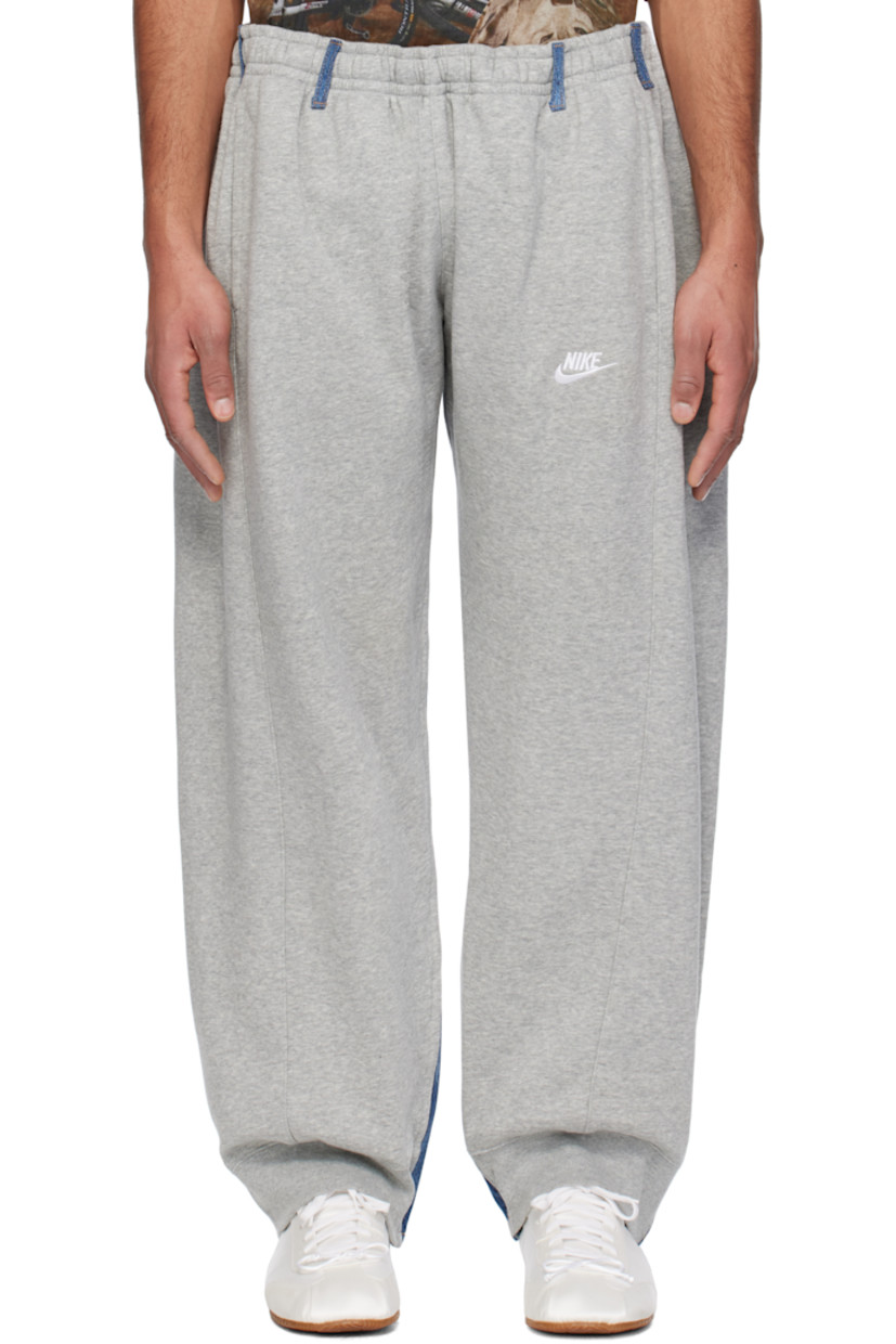 Cotton-blend fleece and non-stretch denim sweatpants.

· Paneled construction
· Belt loops
· Concealed drawstring at partially elasticized waistband
· Five-pocket styling
· Logo embroidered at front
· Partial rib-knit cuffs
· Jacron logo patch at back waistband
· Logo hardware at back waistband 
· Logo flag at back pocket
· Contrast stitching in tan

Supplier color: Lightgrey/Denimblue