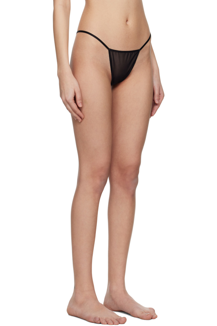 Handcrafted sheer stretch nylon mesh briefs. 

· Elasticized waistband
· Partially lined

Supplier color: Black