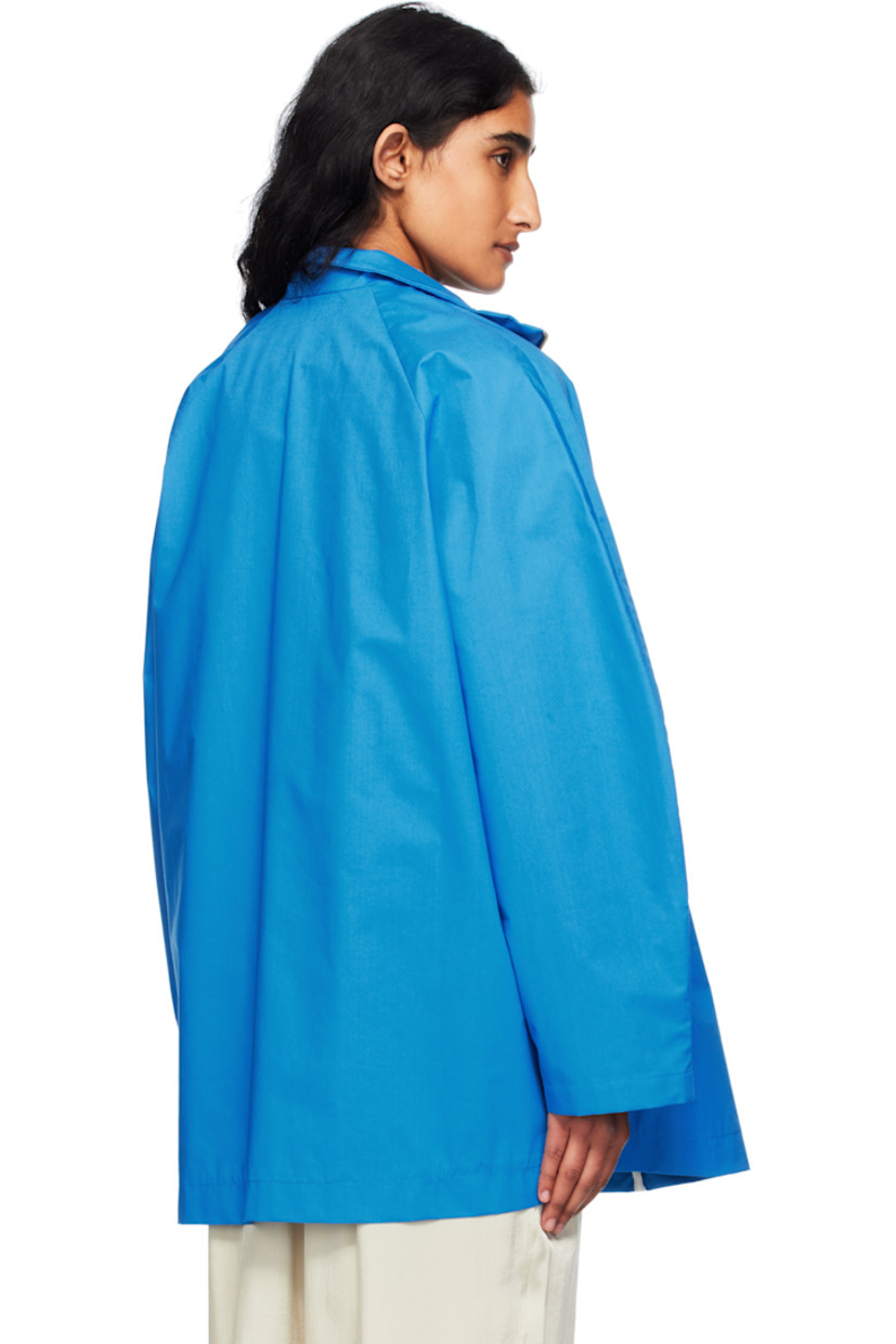 Water-repellent cotton-blend poplin jacket.

· Stand collar
· Zip closure
· Welt pockets at waist
· Raglan sleeves
· Bonded woven lining

Supplier color: Cobalto