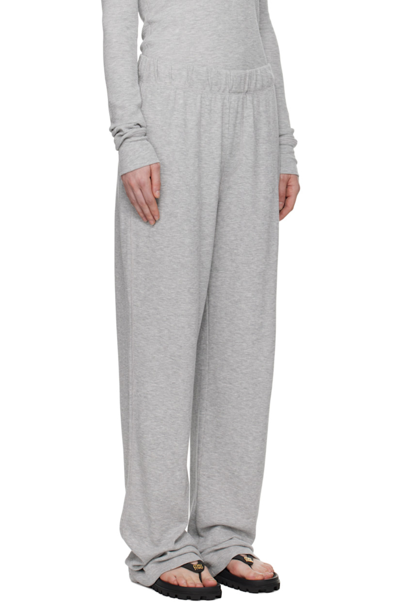 Waffle-knit stretch cotton- and modal-blend lounge pants.

· Relaxed-fit and wide-leg
· Elasticized waistband

Supplier color: Heather grey