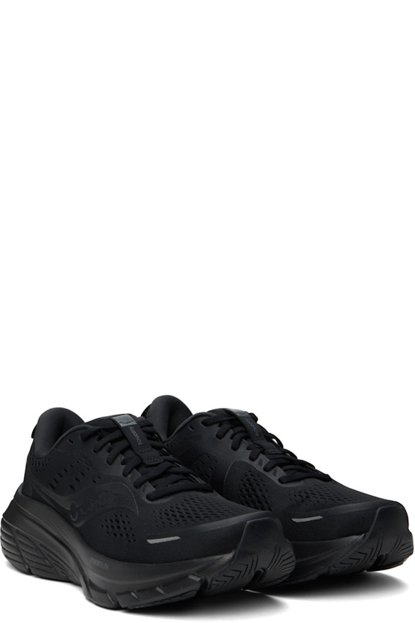 Low-top mesh sneakers in black.

· Reflective trim at toe and heel
· Lace-up closure
· Logo-printed pull-loop at padded tongue
· Padded collar
· Logo bonded at sides
· Pull-loop at heel collar
· Jersey and mesh lining
· PWRRUN foam rubber midsole
· CenterPath Technology at treaded rubber sole

Supplier color: Triple black