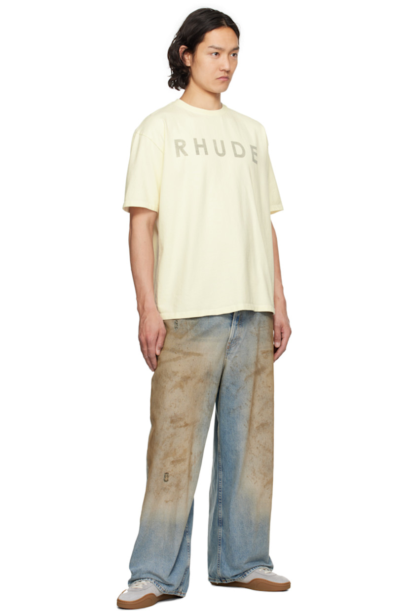 Cotton jersey T-shirt.

· Rib-knit crewneck
· Logo printed at chest
· Dropped shoulders

Supplier color: Vtg white