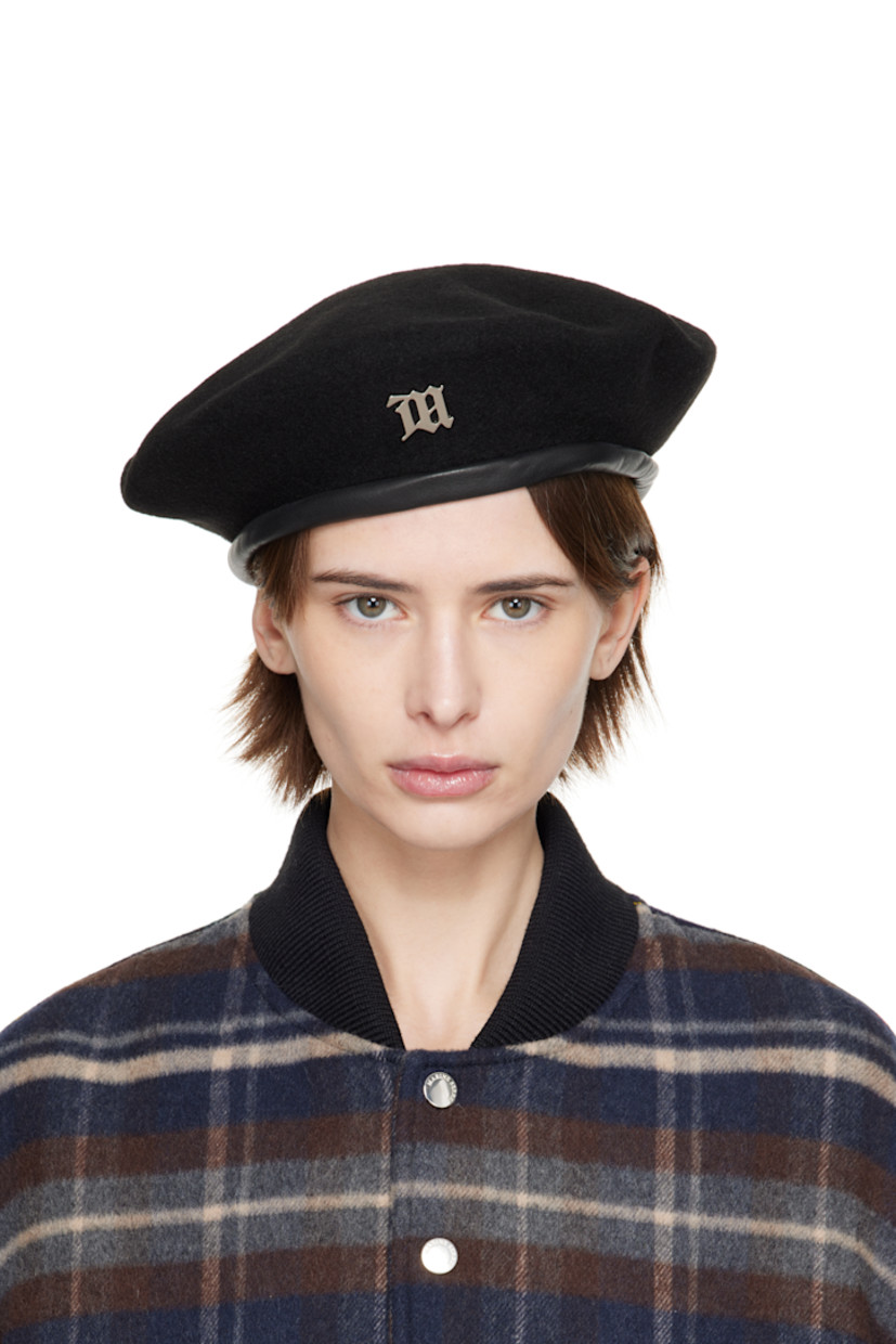 Felted wool cap in black.

· Rigid crown
· Logo hardware at face
· Cord-lock drawstring at back face
· Faux-leather trim at brim
· Logo-woven satin lining

Supplier color: Black