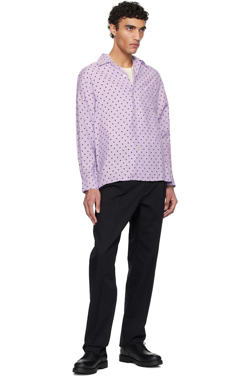Cotton-blend twill trousers. 

· Belt loops
· Four-pocket styling
· Zip-fly
· Pleats at front
· Creased legs
· Unfinished hem 
· Partial cupro satin lining 

Supplier color: Black