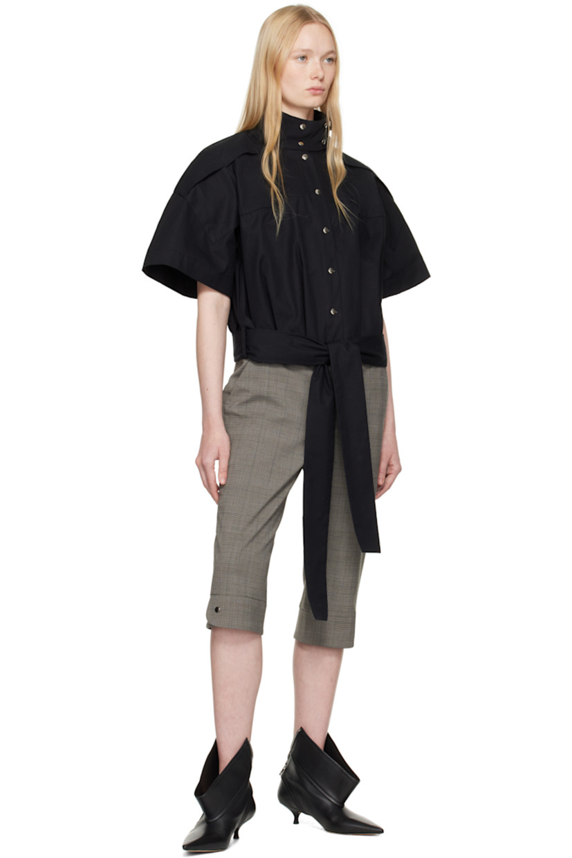 Stretch polyester- and wool-blend delaine trousers. Glen check pattern throughout.

· Two-pocket styling
· Zip fly
· Press-stud fastening at cuffs

Supplier color: Gray/Beige Glen plaid