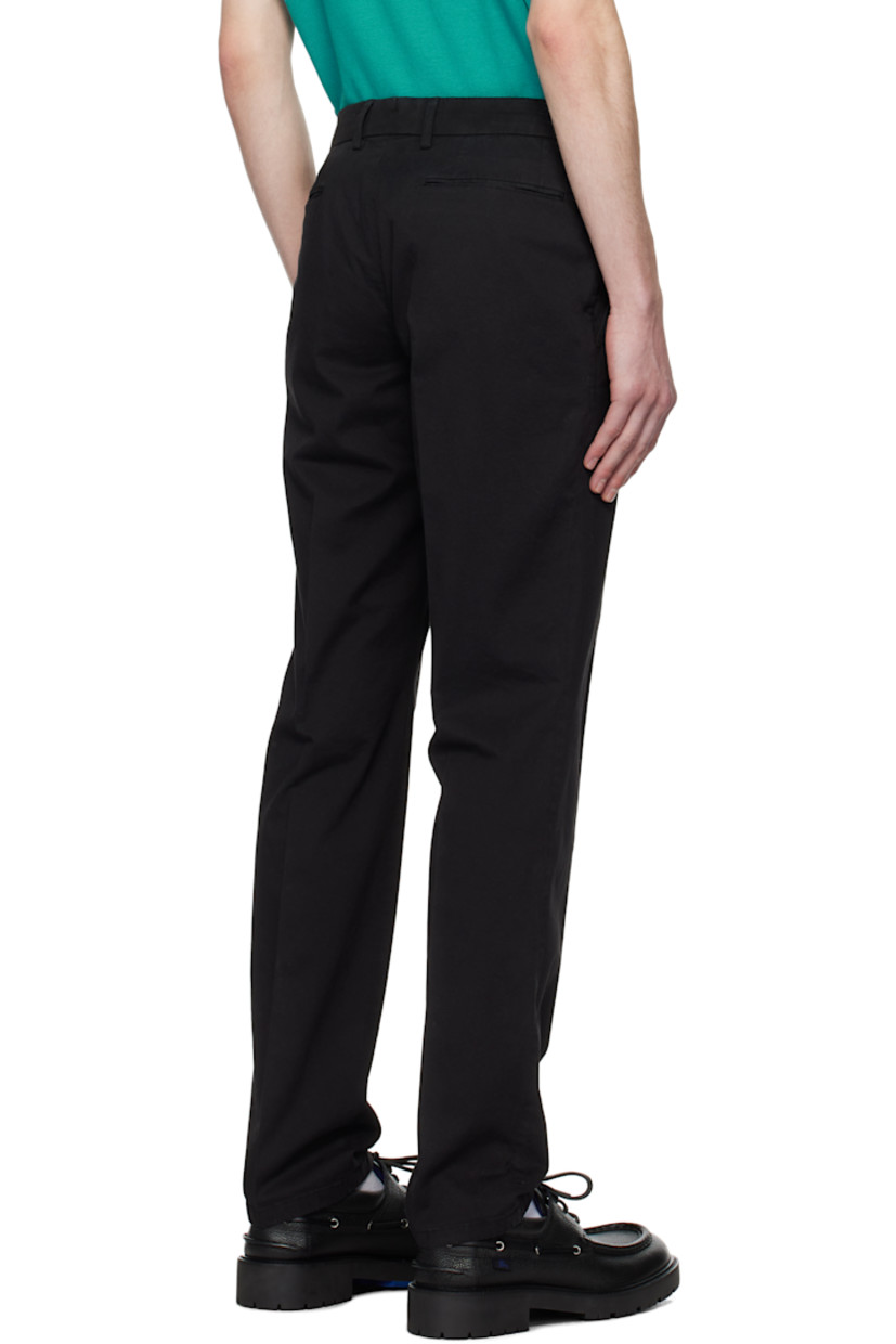 Stretch cotton twill trousers. 

· Belt loops
· Four-pocket styling
· Zip-fly
· Central creases at front and back

Supplier color: Black