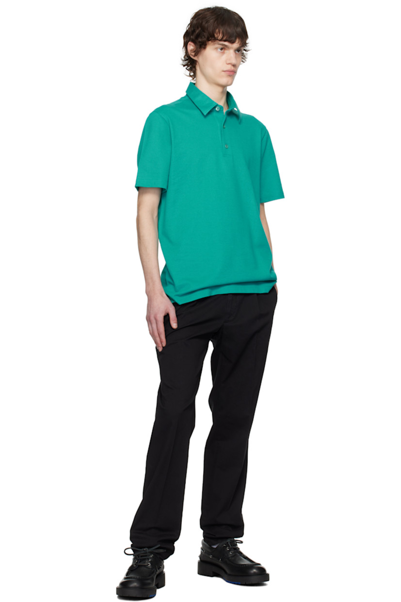 Stretch cotton twill trousers. 

· Belt loops
· Four-pocket styling
· Zip-fly
· Central creases at front and back

Supplier color: Black