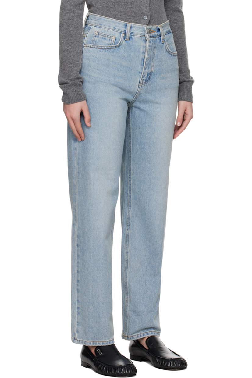 Loose-fit non-stretch denim jeans. Subtle fading and whiskering throughout.

· Belt loops
· Five-pocket styling
· Zip-fly
· Logo patch at back waistband
· Logo flag at back pocket
· Contrast stitching in tan

Supplier color: Light blue