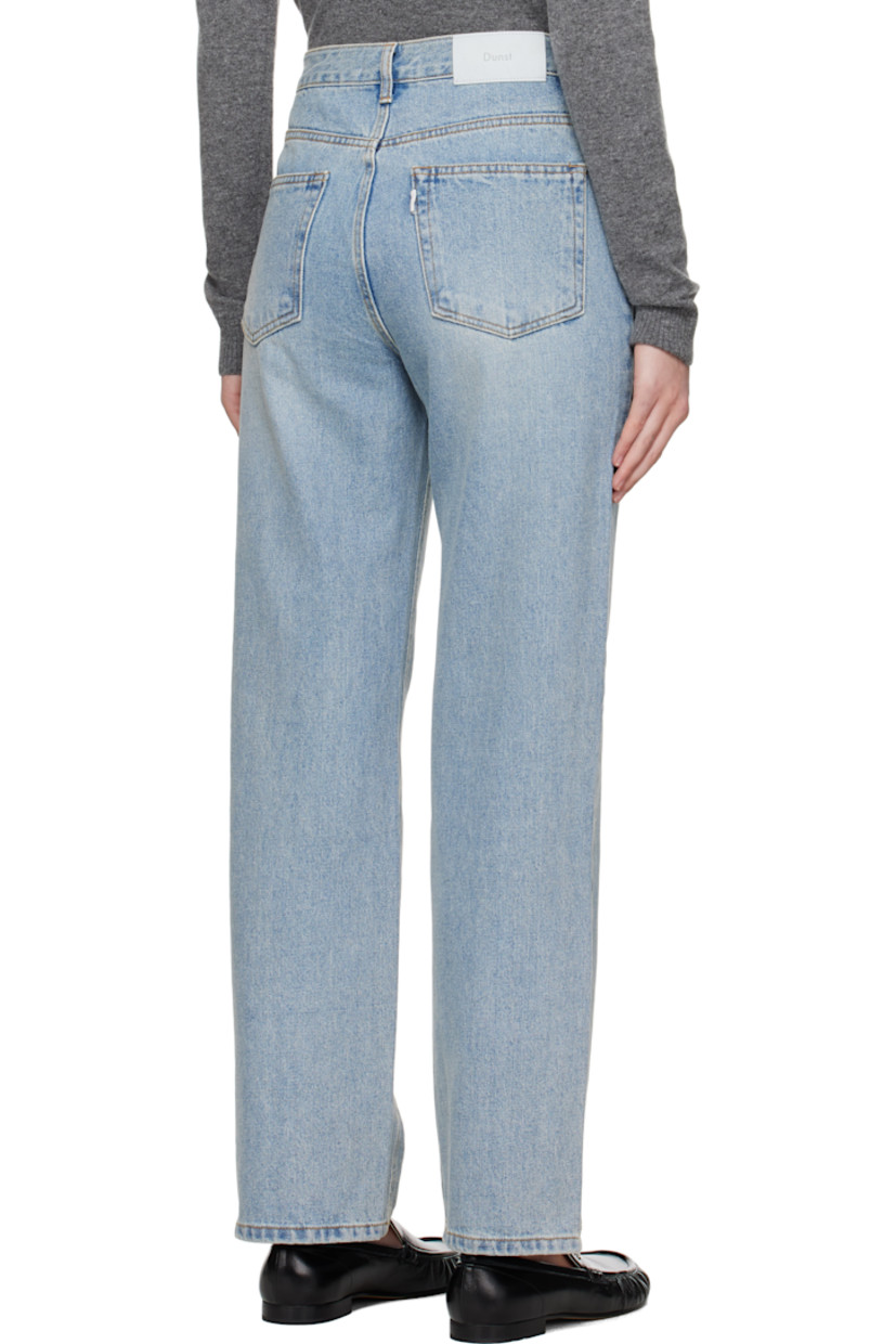 Loose-fit non-stretch denim jeans. Subtle fading and whiskering throughout.

· Belt loops
· Five-pocket styling
· Zip-fly
· Logo patch at back waistband
· Logo flag at back pocket
· Contrast stitching in tan

Supplier color: Light blue