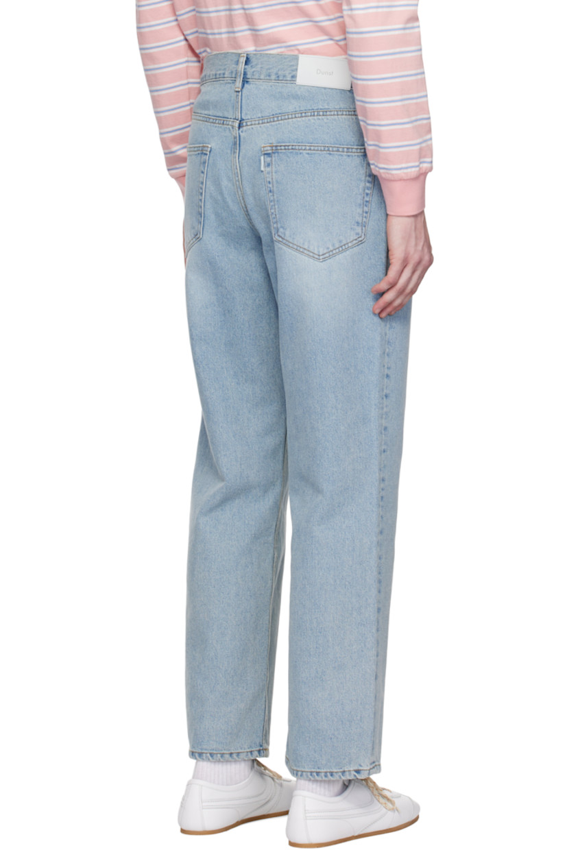 Loose-fit non-stretch denim jeans. Fading and whiskering throughout.

· Low-rise
· Belt loops
· Five-pocket styling
· Zip fly
· Leather logo patch at back waistband
· Logo flag at back pocket
· Logo-engraved silver-tone hardware
· Contrast stitching in tan

Supplier color: Light blue