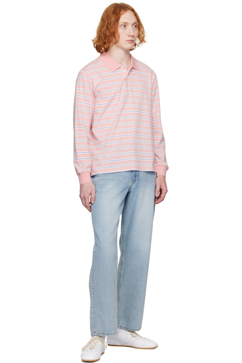 Loose-fit non-stretch denim jeans. Fading and whiskering throughout.

· Low-rise
· Belt loops
· Five-pocket styling
· Zip fly
· Leather logo patch at back waistband
· Logo flag at back pocket
· Logo-engraved silver-tone hardware
· Contrast stitching in tan

Supplier color: Light blue