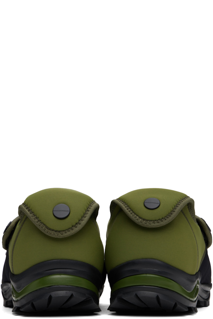 Low-top neoprene and mesh sneakers in green.

· Velcro flap with buffed leather trim at vamp
· Concealed drawstring fastening
· Pull-loop at padded collar
· Logo hardware at outer side and foldover heel tab
· Neoprene lining
· Treaded Vibram® rubber sole

Supplier color: Green tortoise