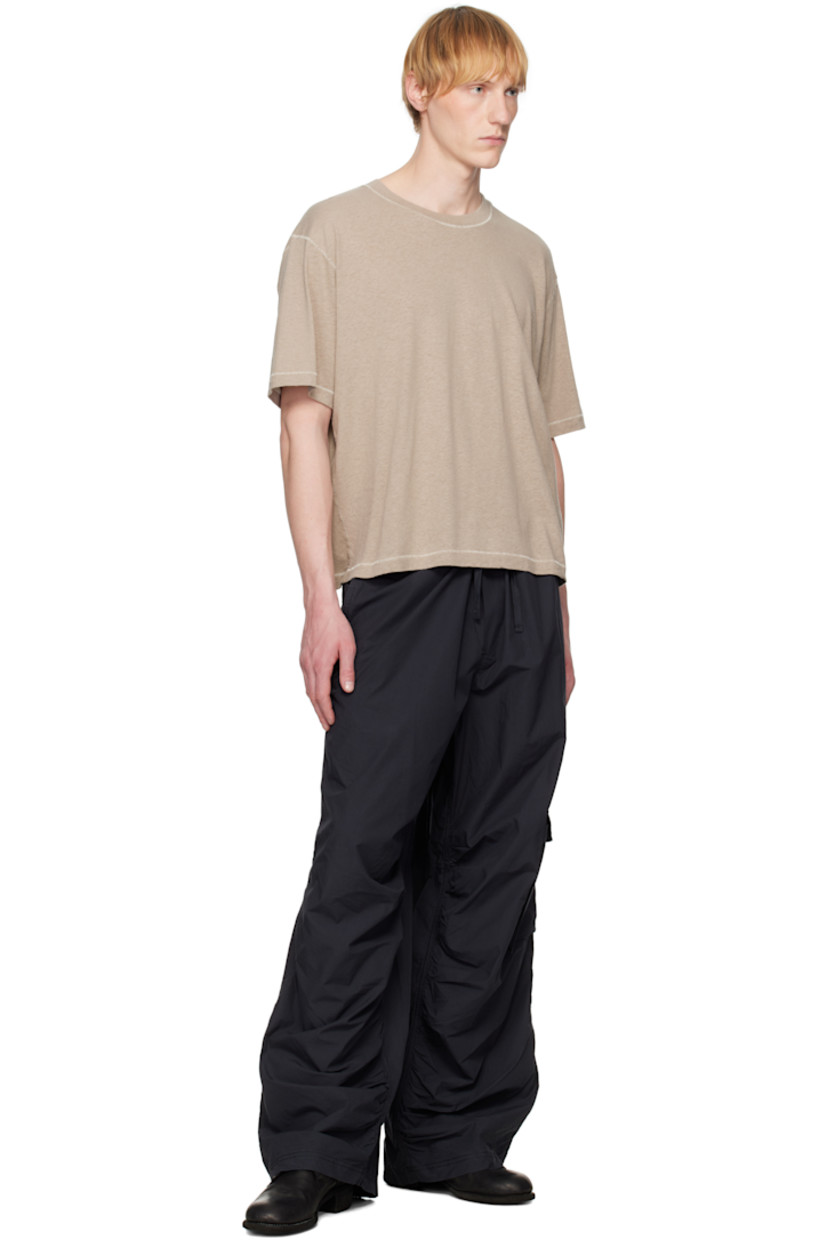 Brushed hemp- and organic cotton-blend jersey T-shirt.

· Rib-knit crewneck
· Cropped hem
· Dropped shoulders
· Contrast stitching in off-white

Supplier color: Vintage khaki