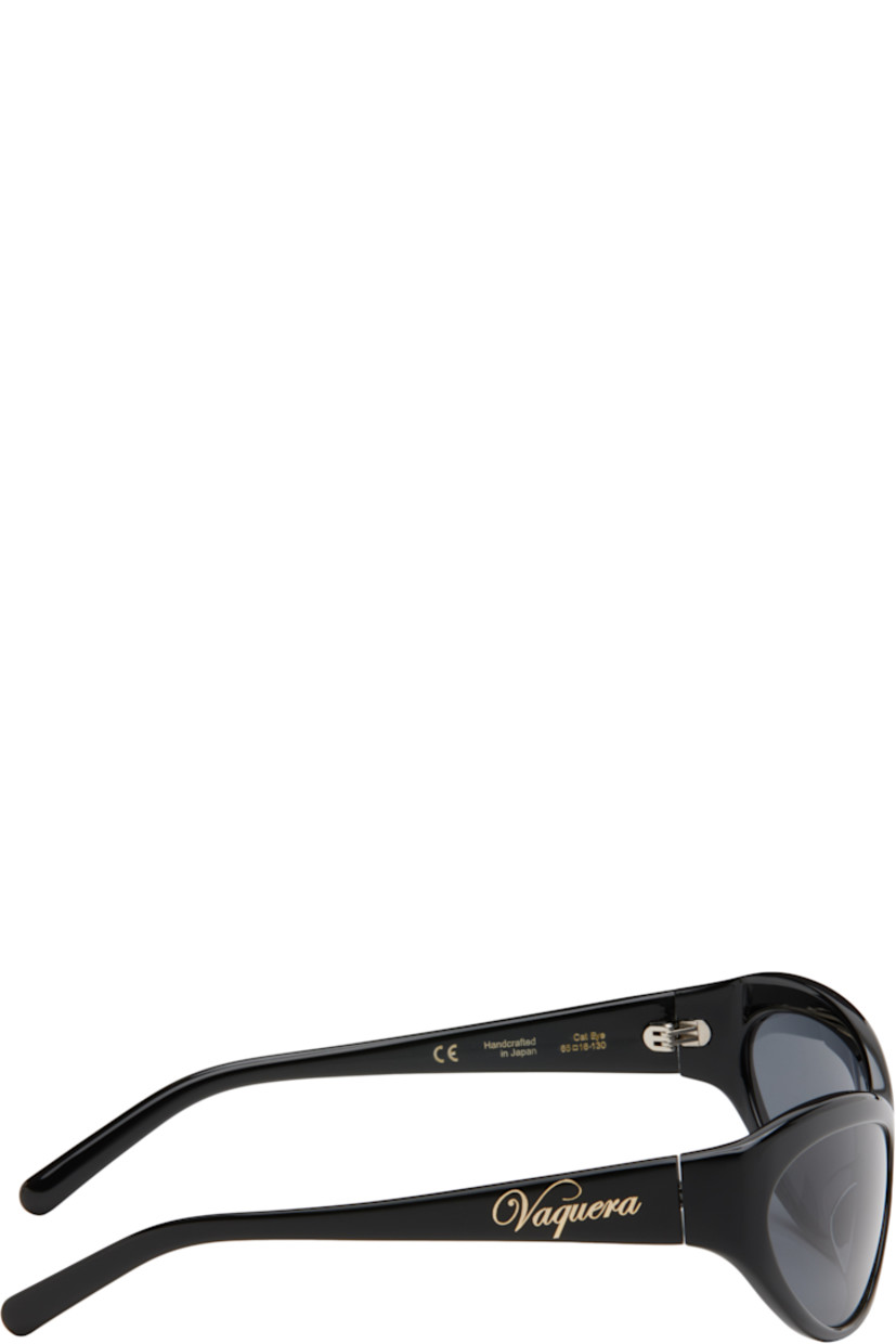 Cat-eye acetate-frame sunglasses in black.

· Handcrafted
· Gray lenses
· Integrated nose pads
· Inset logo hardware at temples
· Silver-tone hardware
· Includes case 
· Size: 65.16 130

Supplier color: Black